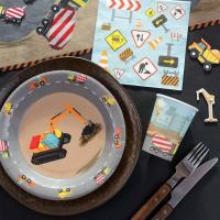 8421 decoration assiette ronde carton chantier