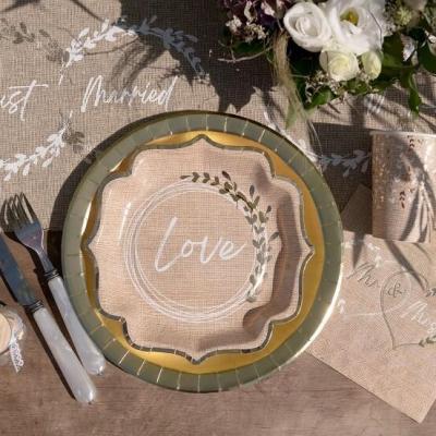 8491 assiette carton fete mariage st valentin love naturel champetre