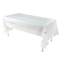 8571 nappe blanche pliee bonne annee dore or metallisee