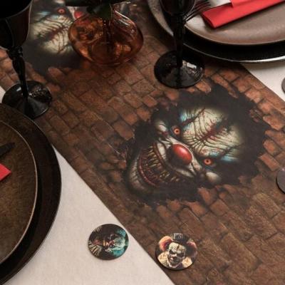 8592 decoration halloween chemin de table clown tueur