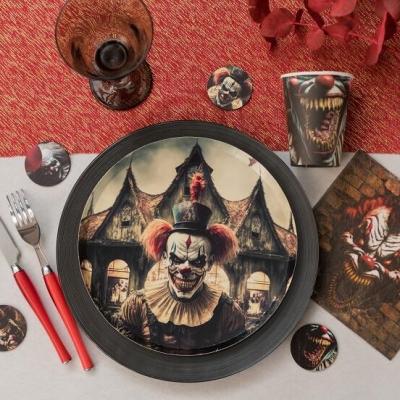 8593 decoration halloween serviette de table clown tueur