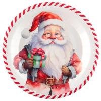 8651 assiette ronde pere noel en carton