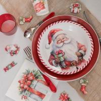 8651 vaisselle jetable assiette ronde pere noel en carton