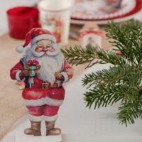 8655 decoration centre de table pere noel en bois