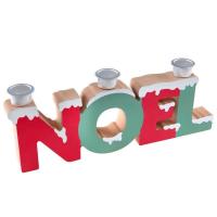 8657 porte bougie noel en bois