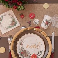 8676 serviette de table en papier 3plis noel decoration florale sous bois