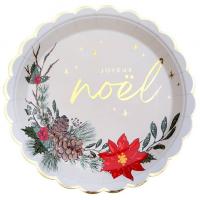 8677 assiette carton ronde joyeux noel sous bois