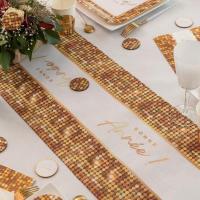 8681 decoration rouleau chemin de table bonne annee disco