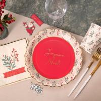 8701 serviette de table en papier 3 plis houx de noel