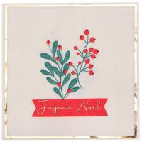 8701 serviette de table papier 3 plis houx de noel