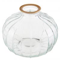 8718 vase boule dore transparent