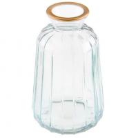 8719 vase conique dore transparent