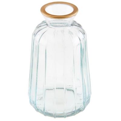 8719 vase conique dore transparent