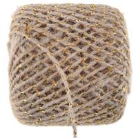 8722 bobine cordon lurex jute naturel dore or