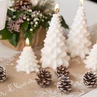 8728 decoration noel pomme de pin blanche et marron