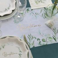 8760 decoration chemin de table bapteme vegetal nature champetre