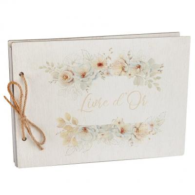 8967 livre dor en bois floral champetre