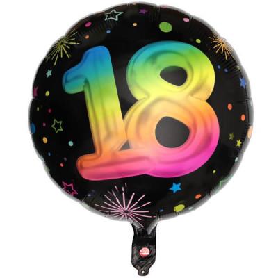 9015 ballon aluminium anniversaire 18ans noir multicolore