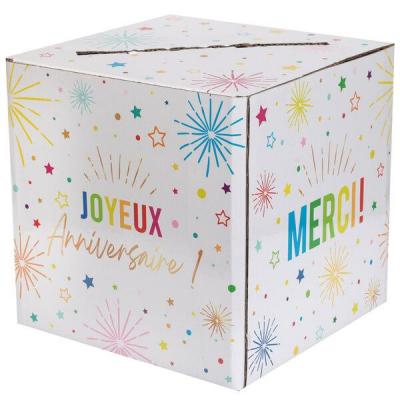 9031 tirelire urne joyeux anniversaire blanc multicolore