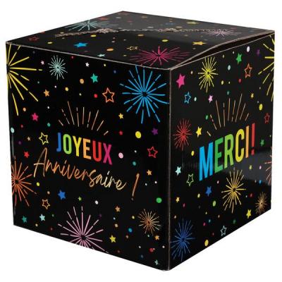 9031 tirelire urne joyeux anniversaire noir multicolore