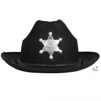 90652 accessoire de deguisement chapeau adulte sherif noir feutre