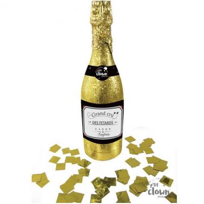 93009 bouteille de champagne confettis dore or