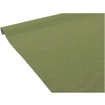 1 Rouleau nappe damassée vert Olive en papier 6m x 1.18m REF/9284