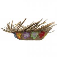 95424 accessoire de deguisement adulte chapeau de paille hawaien avec fleurs