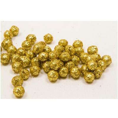 Décoration boule pailletée dorée or, 0.8cm (x10grs) REF/ADT027