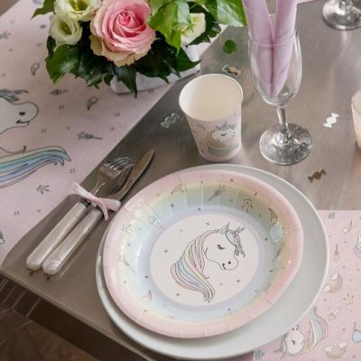 Assiette licorne rose