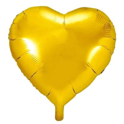 1 Ballon coeur doré or métallique en aluminium 49cm REF/BA3004