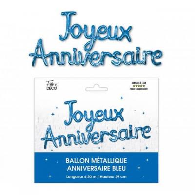 Balgj24 ballon aluminium joyeux anniversaire bleu