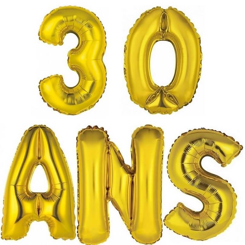 Ballon Alu 30 Ans Sparkling Birthday Ø 43cm - Articles festifs 