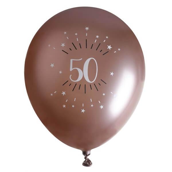 Ballon 50 ans : Happy birthday x6 - Ballons - Rue de la Fête
