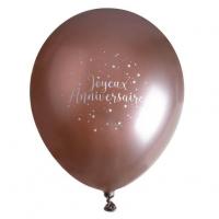 Ballon en latex joyeux anniversaire rose gold 30cm