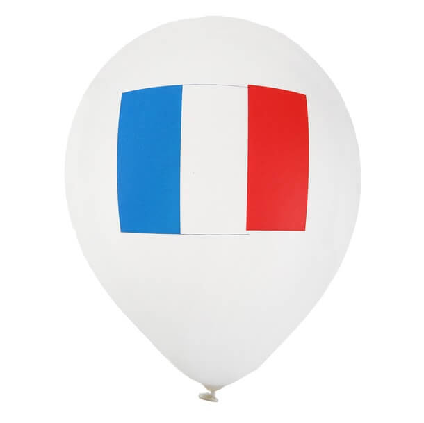 Ballon France tricolore bleu, blanc et rouge en latex REF/30150