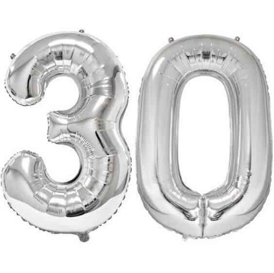 Ballon Chiffre 30 ans aluminium Or 86cm : Ballons 30 ans