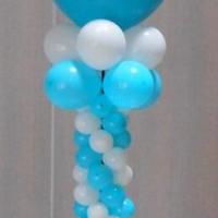 Ballon geant biodegradable bleu turquoise en latex francais