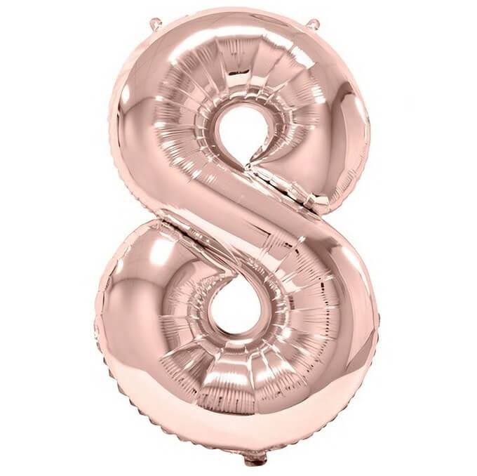 Ballon chiffre rose gold 86 cm : décoration anniversaire