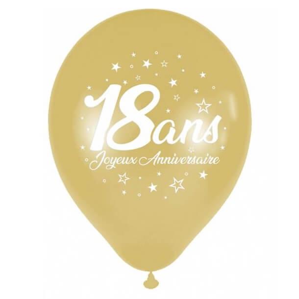 Ballons d'anniversaire dorés pour 18 ans Joyeux anniversaire 18