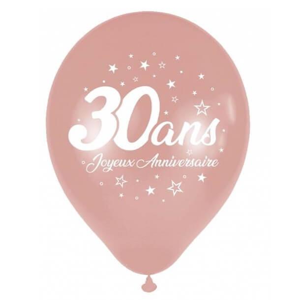Ballons du 30e anniversaire en or rose Décorations de fête numéro