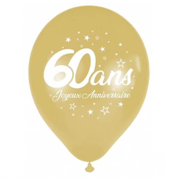 Ballons 60 ans Anniversaire air et hélium - décorations