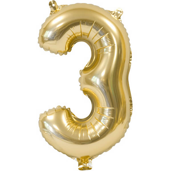 Ballon métallique anniversaire chiffre 4 en doré or REF/BALMORC04