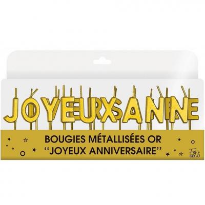 Bjam bougie lettre metallique dore or gateau fete anniversaire