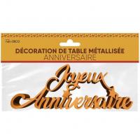 Bohdtam00 decoration de table lettre joyeux anniversaire metalise dore or cuivre