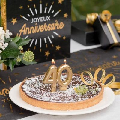 Bougie doree metallisee 18ans decoration gateau anniversaire