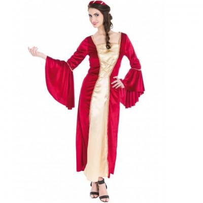 C4135 taille xl costume princesse medievale rouge