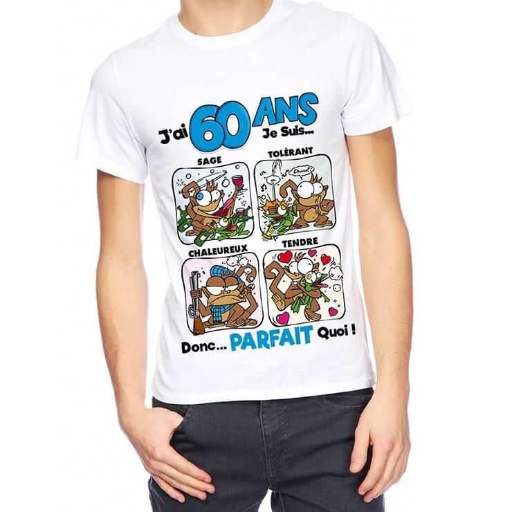 T-shirt anniversaire homme: 60ans (x1)