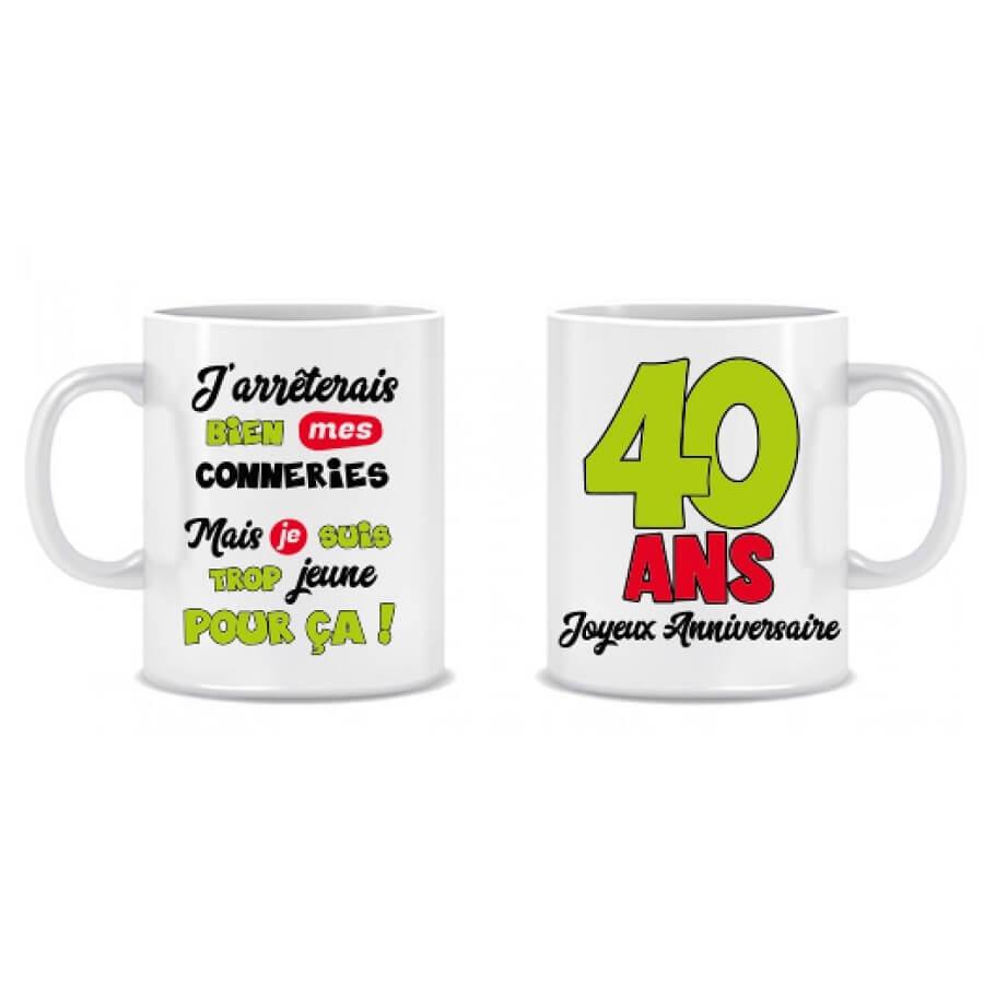 Cadeau Anniversaire 40 Ans Mug Tasse Homme Femme Humour 