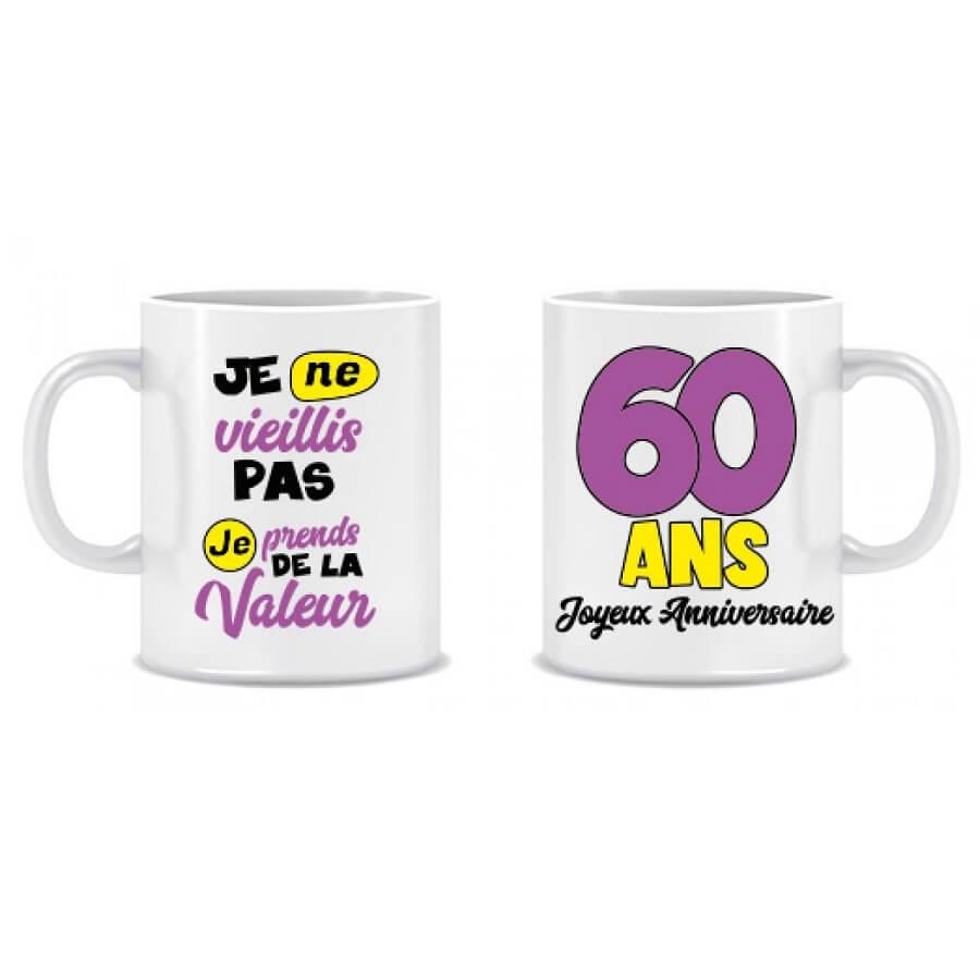 Cadeau humoristique avec mug 60 ans Anniversaire REF/MUGA06